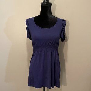 XSCI Womens Ruched Sht Sleeve Pullover Mini  sz M